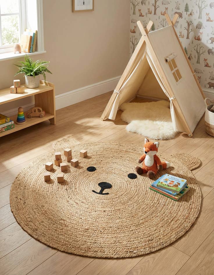 Detail image of 4' 1 x 4' 1 Kids Braided Jute Round Rug