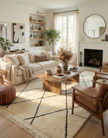 6' 4 x 10' 4 Hand Knotted Moroccan Wool Rug