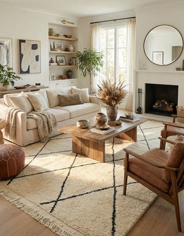 6' 4 x 10' 4 Hand Knotted Moroccan Wool Rug