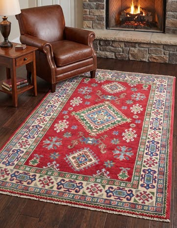 3' 3 x 5' 2 Hand Knotted Kazak Rug
