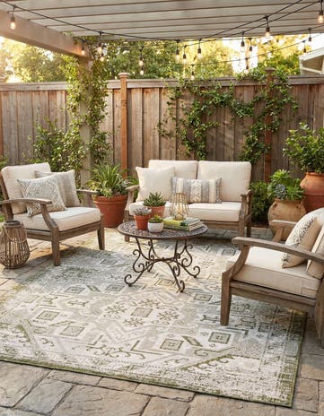7' x 10' Easy-Clean Aztec Indoor / Outdoor Rug