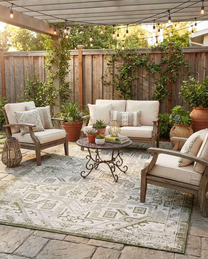 7' x 10' Easy-Clean Aztec Indoor / Outdoor Rug