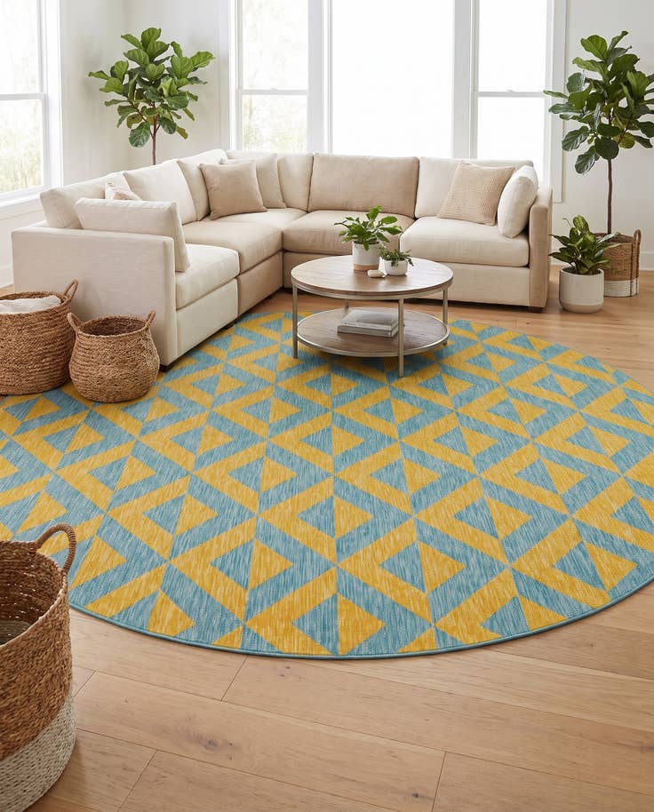 Detail image of 10' 8 x 10' 8 Easy-Clean Jill Zarin Napa Indoor / Outdoor Round Rug