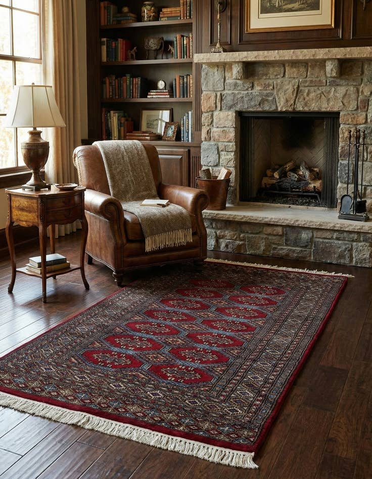 Detail image of  3' x 5' 1  Hand Knotted Bokhara Oriental Wool Rug