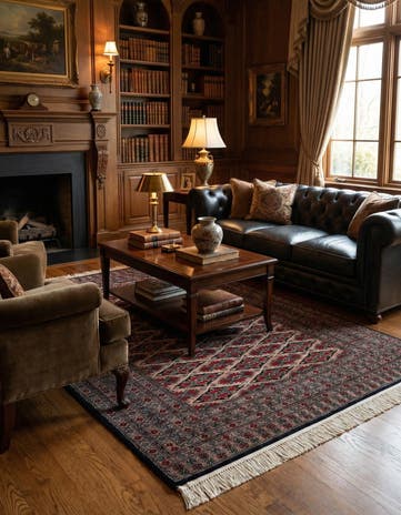 4' 7 x 6' Hand Knotted Bokhara Oriental Wool Rug