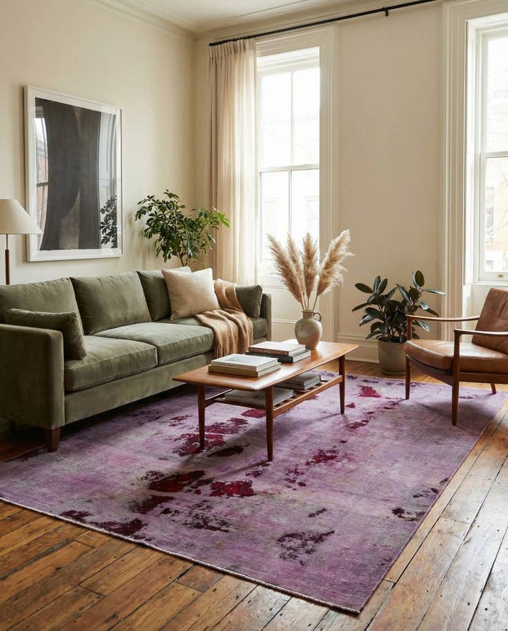 Detail image of 6' 3 x 8' 5 Hand Knotted Ultra Vintage Persian Wool Rug