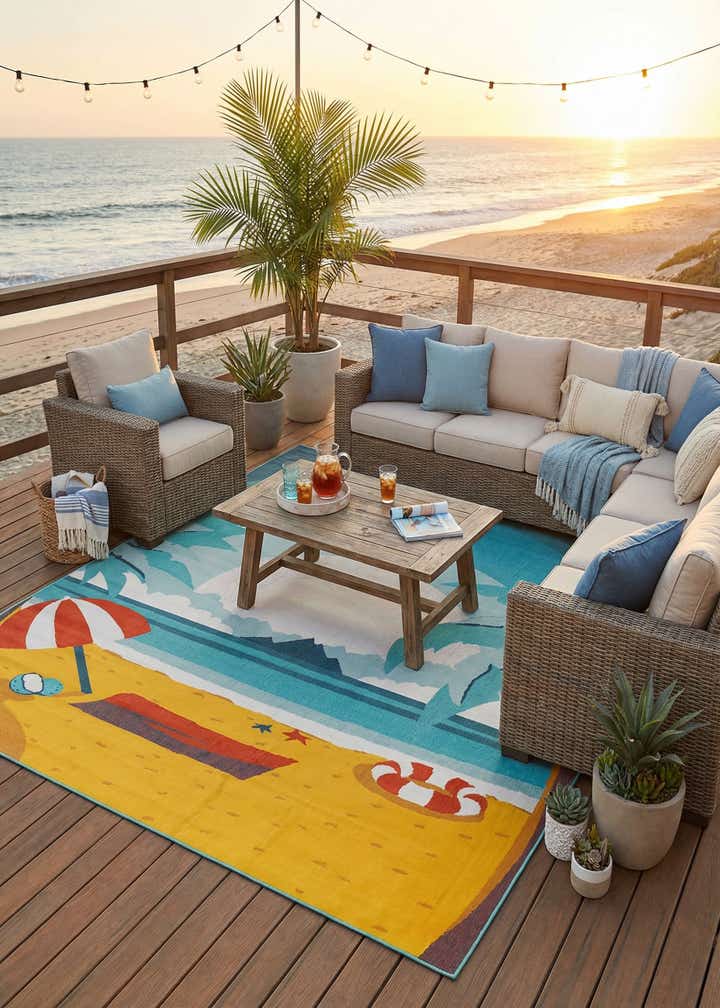 10' x 14' Easy-Clean Coastal Indoor / Outdoor Rug