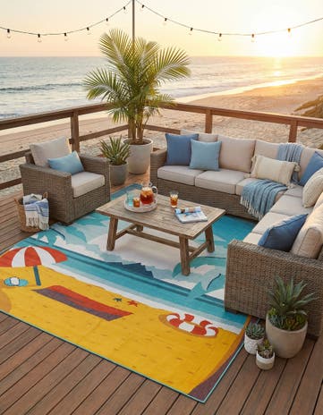 10' x 14' Easy-Clean Coastal Indoor / Outdoor Rug