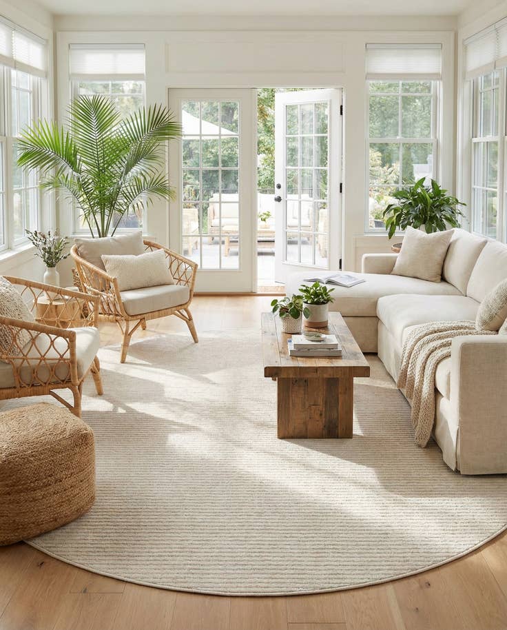 Detail image of 10' x 10' Easy-Clean Sabrina Soto Indoor / Outdoor Round Rug