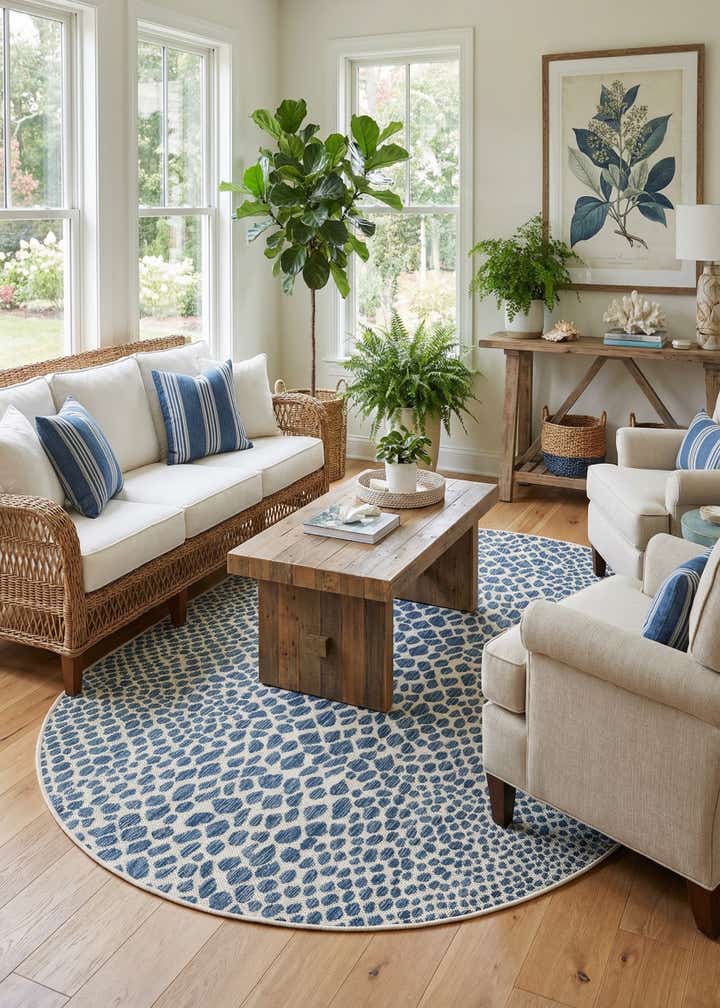 5' 3 x 8' Easy-Clean Jill Zarin Cape Town Indoor / Outdoor Oval Rug