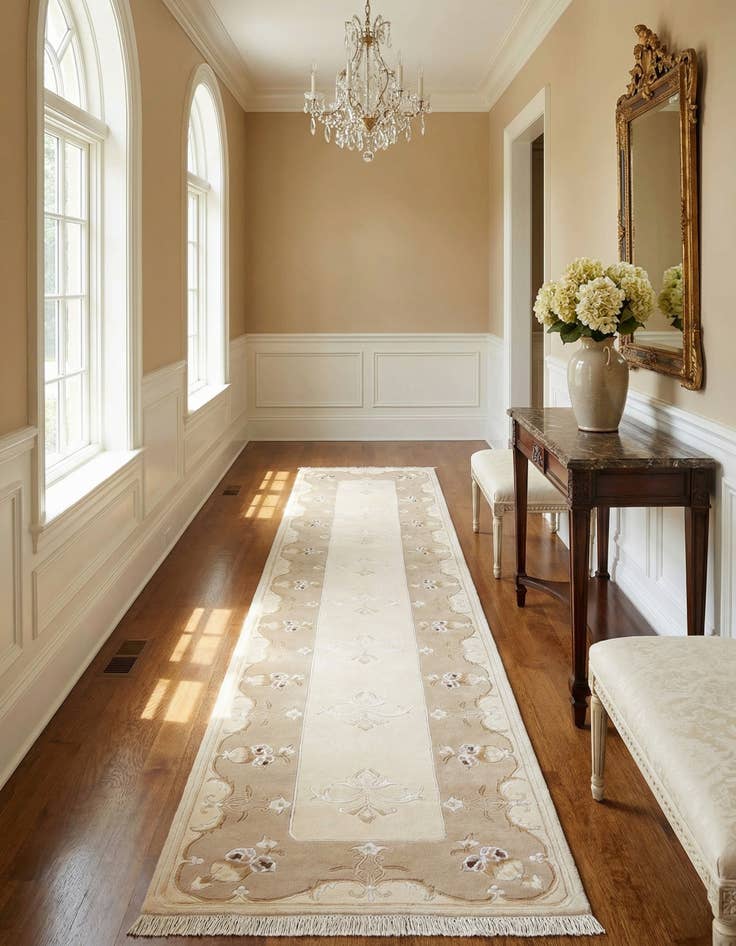 Detail image of 2' 10 x 12' 10 Hand Knotted Darya Wool Runner Rug