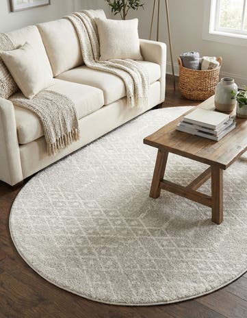 Light Gray Paxon Trellis Oval Rug