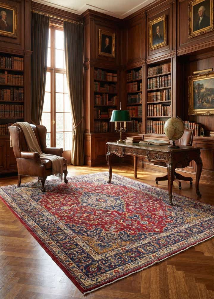 9' 6 x 12' 6 Hand Knotted Mashad Persian Wool Rug
