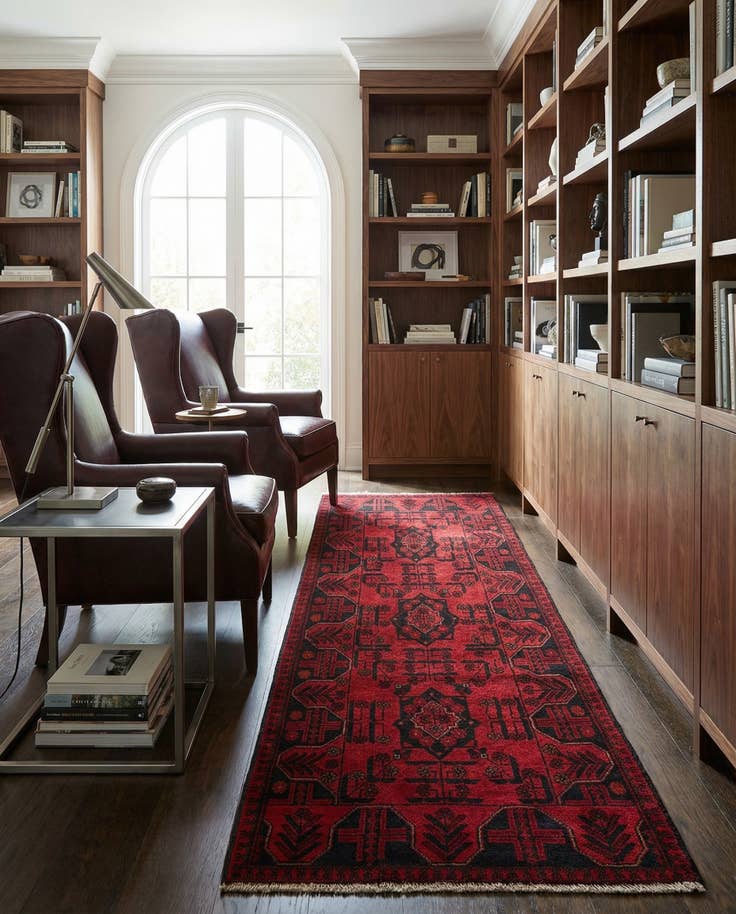 Detail image of 2' 8 x 6' 7 Hand Knotted Khal Mohammadi Wool Runner Rug