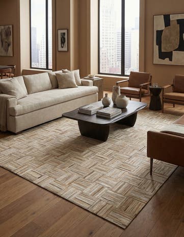 5' x 7' 8 Cowhide Leather Rug