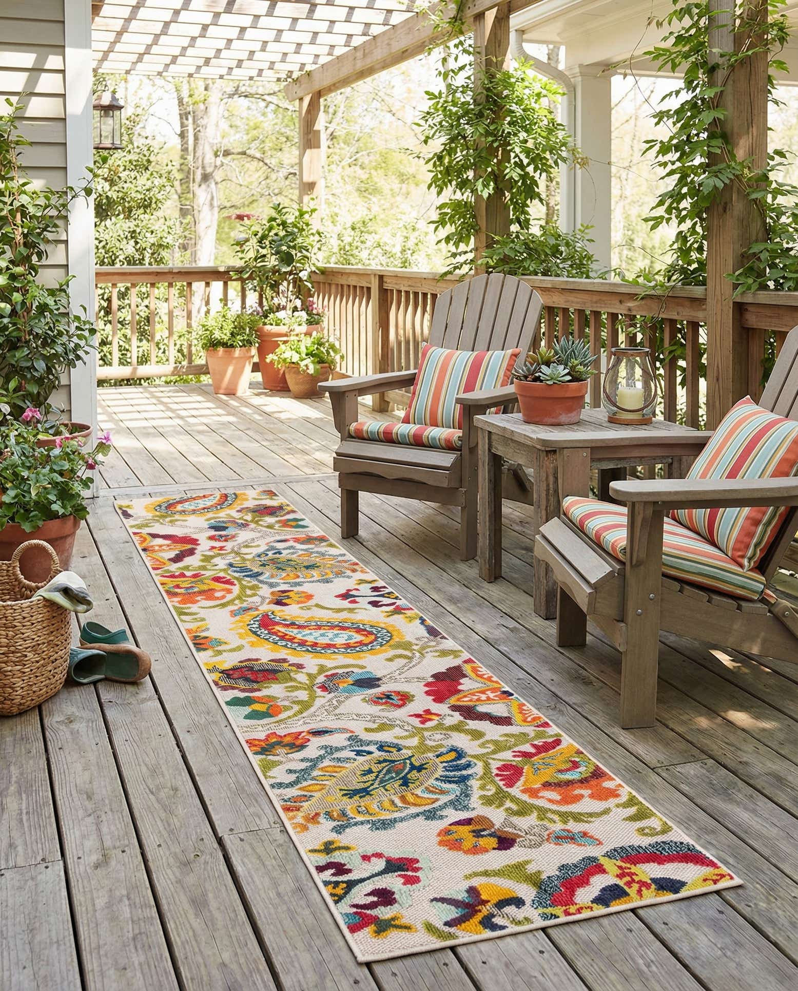 2' 7 x 12' Easy-Clean Casablanca Indoor / Outdoor Runner Rug