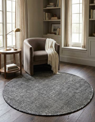 5' 3 x 5' 3 Hand Woven Jill Zarin English Manor Farmhouse Wool Round Rug