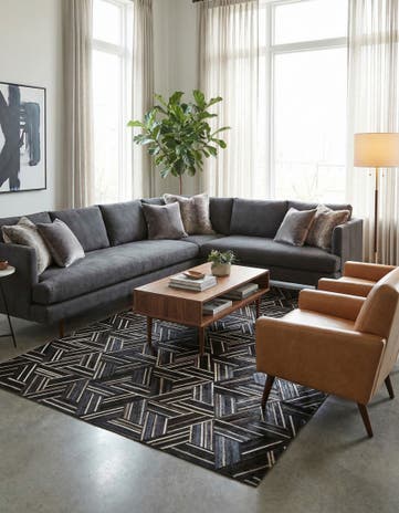 5' 1 x 7' 11 Cowhide Stocks Rug