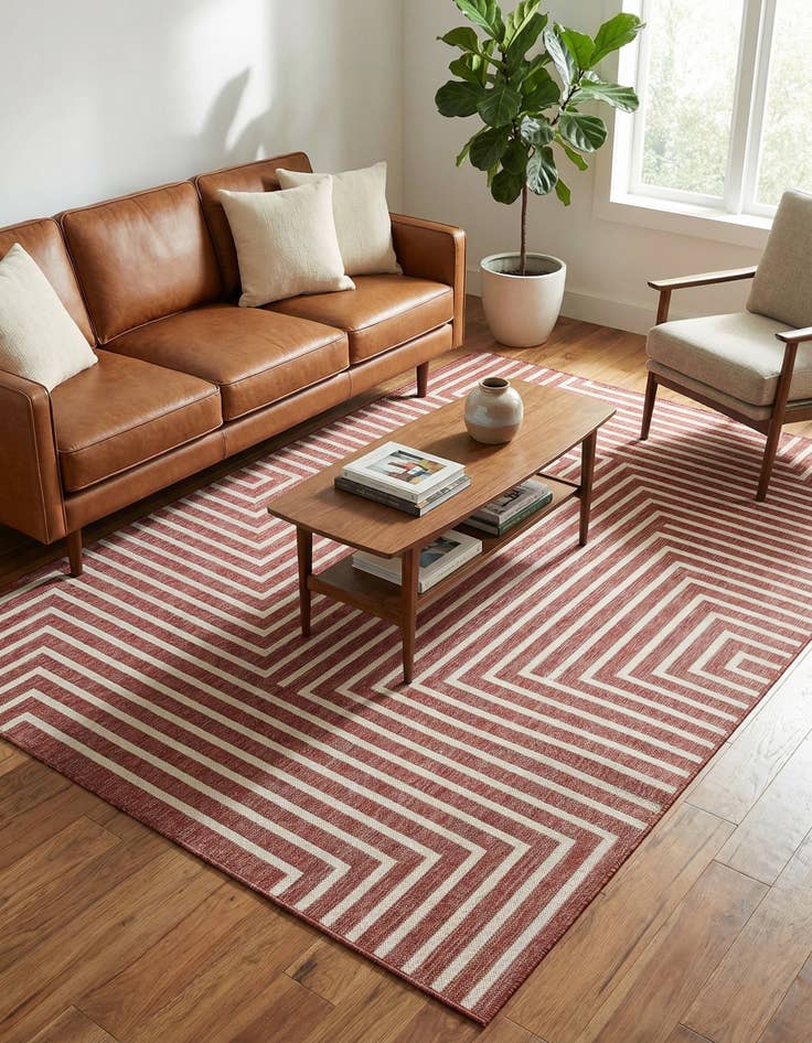 Detail image of  6' x 9'  Washable Modern Indoor / Outdoor Rug