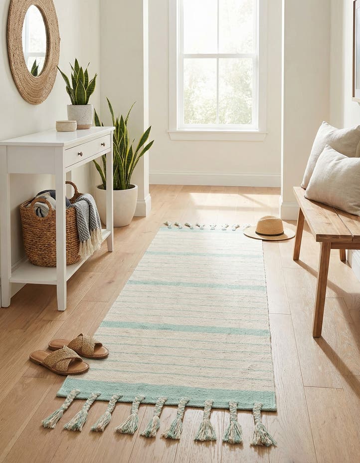 2' 2 x 6' 1 Hand Woven Chindi Cotton Runner Rug