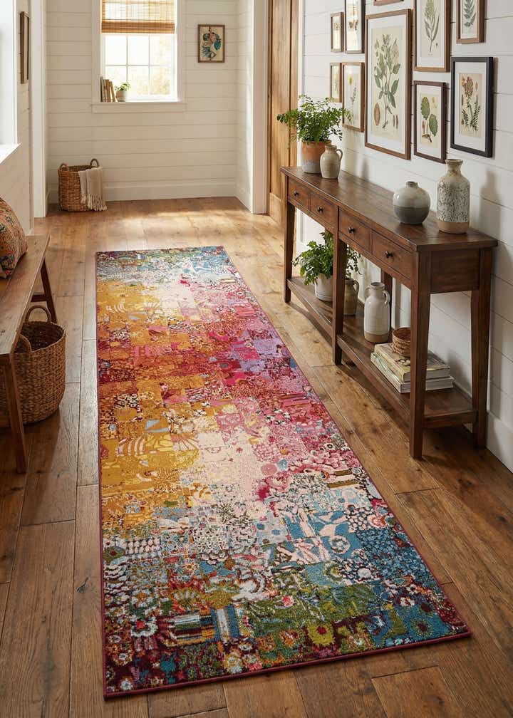 2' 7 x 10' Easy-Clean Modern Indoor / Outdoor Runner Rug