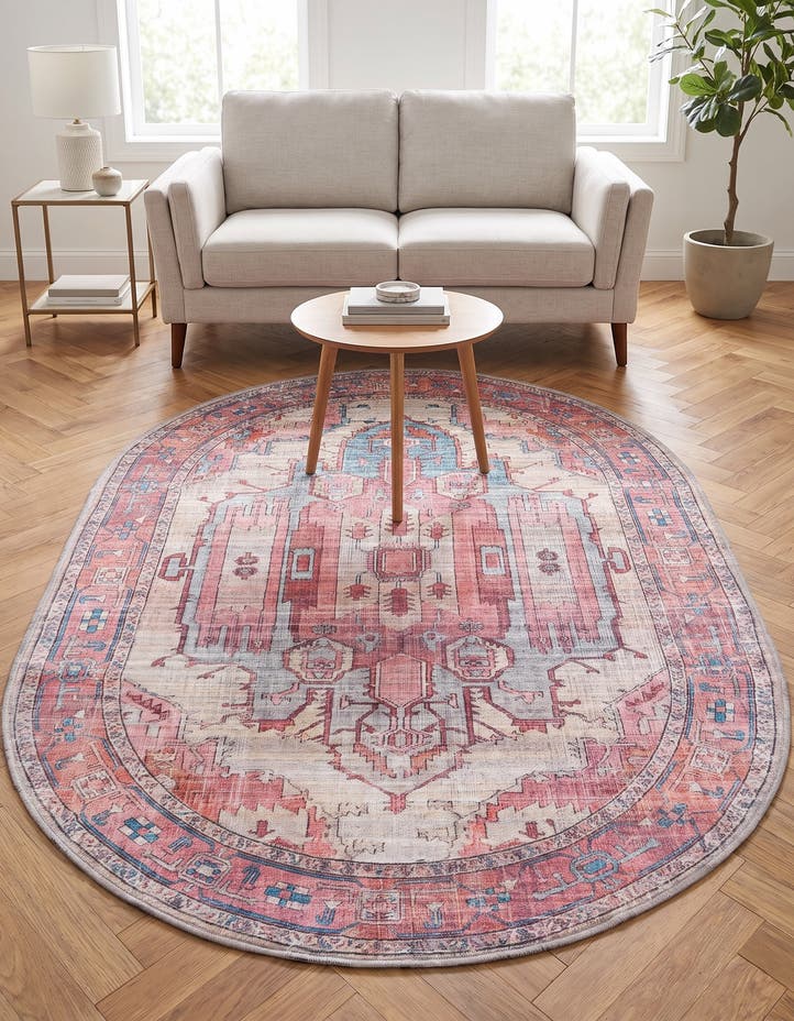4' x 6' Washable Maahru Oval Rug