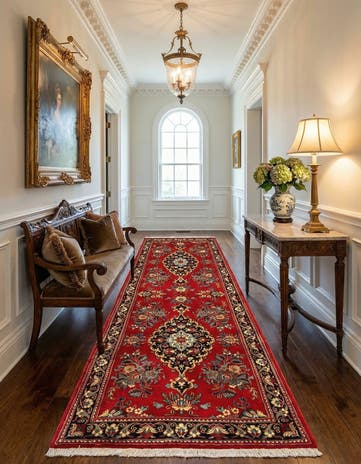 2' 7 x 8' 1 Hand Knotted Qom Persian Runner Rug