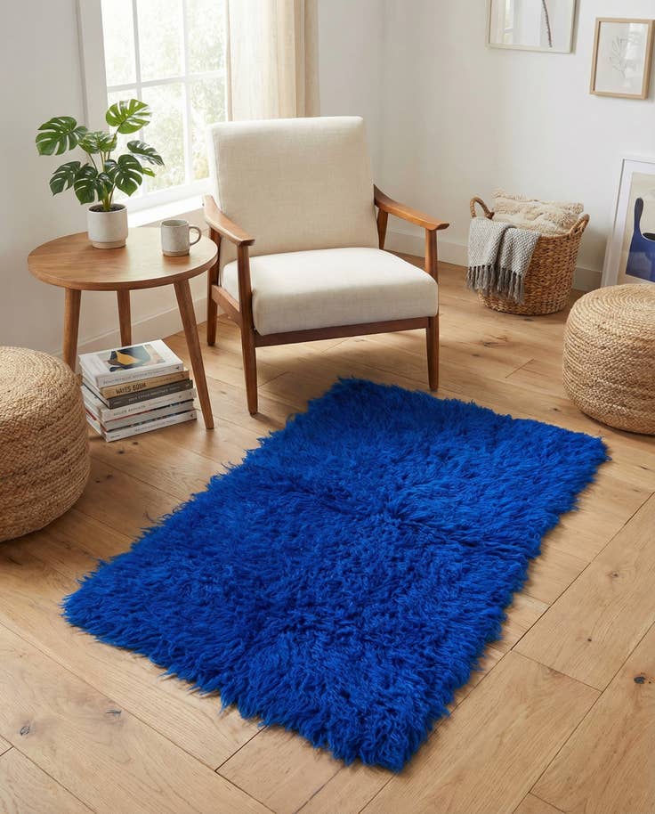 Detail image of 2' 4 x 4' 4 Hand Knotted Moroccan Wool Rug
