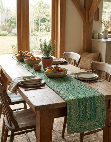 1' 2 x 8' Braided Chindi Table Runner Rug