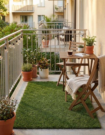 Green Easy-Clean Grass Indoor / Outdoor Rug