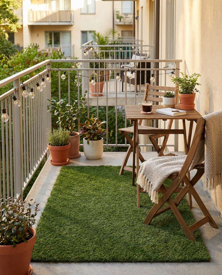 3' 3 x 5' 3 Easy-Clean Grass Indoor / Outdoor Rug