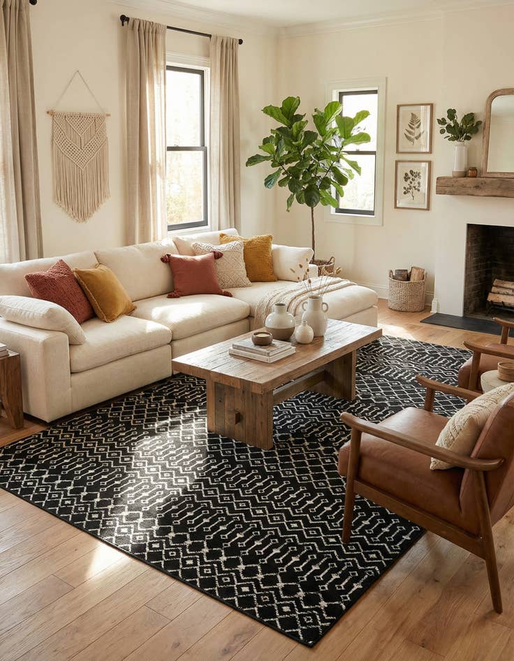 Detail image of 10' 8 x 16' 5 Kasbah Trellis Rug