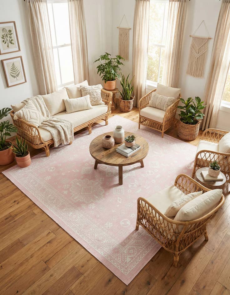 Detail image of  10' x 10'  Washable Aztec Indoor / Outdoor Square Rug