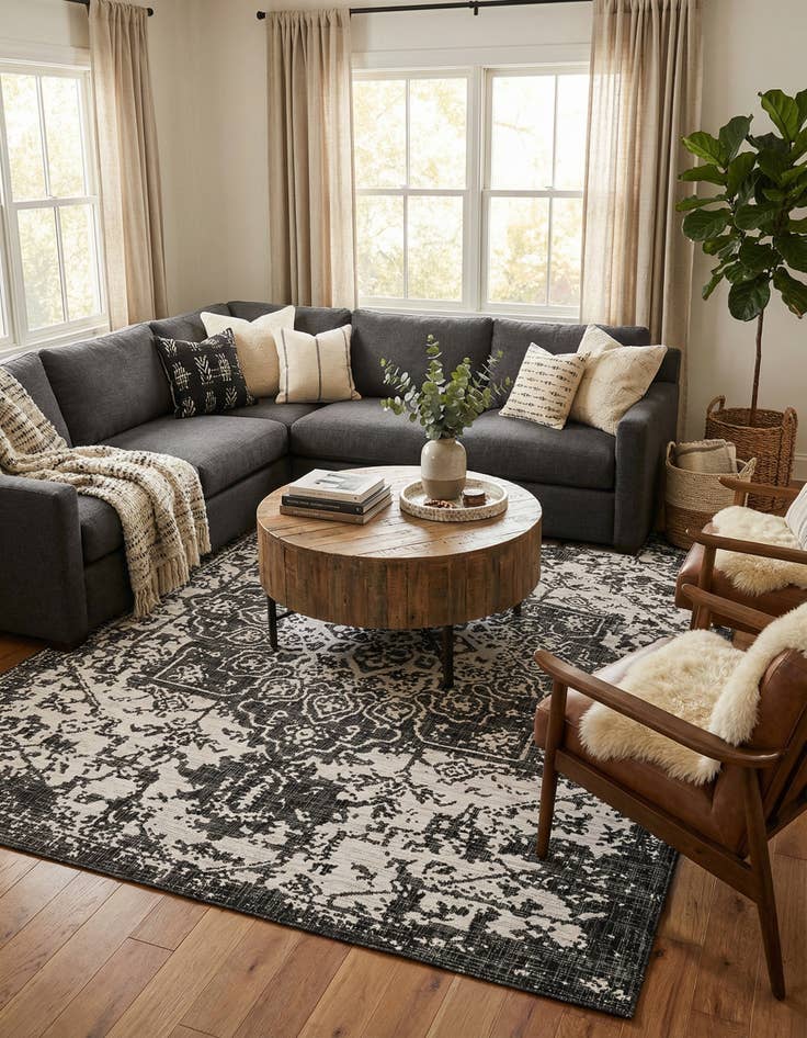 Detail image of  9' x 12'  Washable Jill Zarin Dubai Indoor / Outdoor Rug