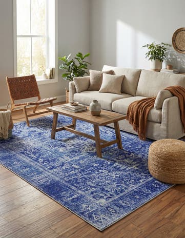 Navy Blue Washable Timeless Rug