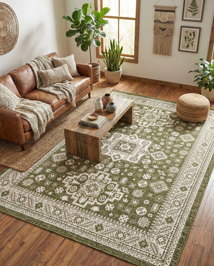 Detail image of 9' x 12' Easy-Clean Aztec Indoor / Outdoor Rug