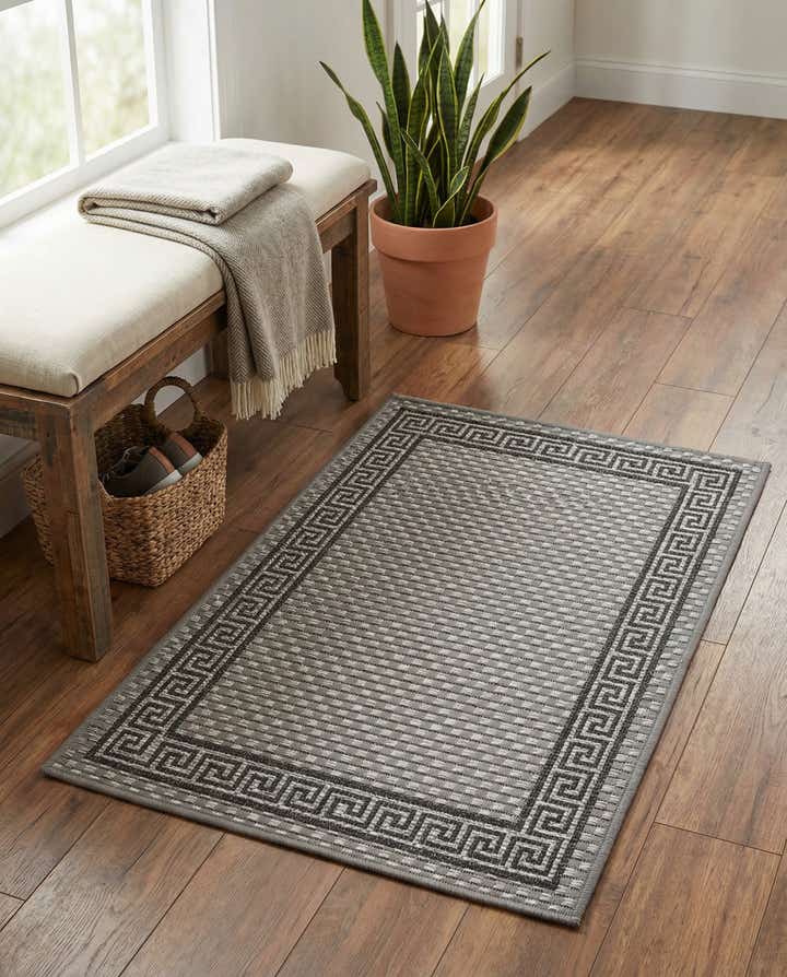 2' 2 x 3' Easy-Clean Border Indoor / Outdoor Rug
