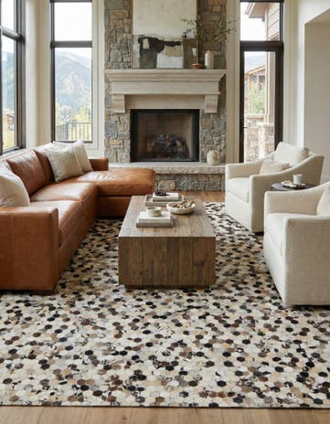 8' x 9' 10 Cowhide Leather Rug