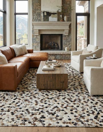 8' x 9' 10 Cowhide Leather Rug