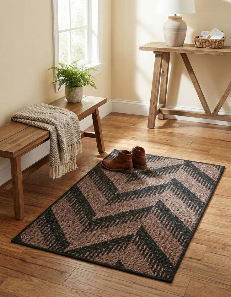 Detail image of 2' 2 x 3'  Washable Modern Indoor / Outdoor Rug
