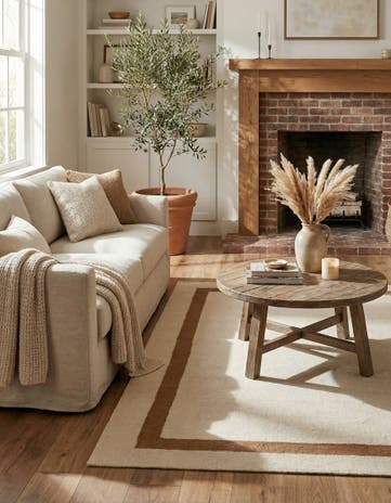 Ivory Jill Zarin Border Wool Rug