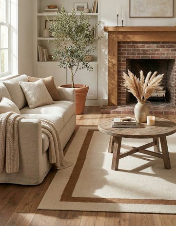 Ivory Jill Zarin Border Wool Rug