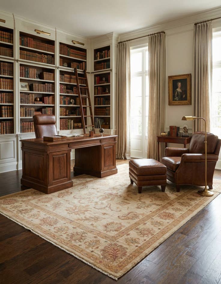 Detail image of 5' 9 x 8'  Hand Knotted Peshawar Ziegler Rug