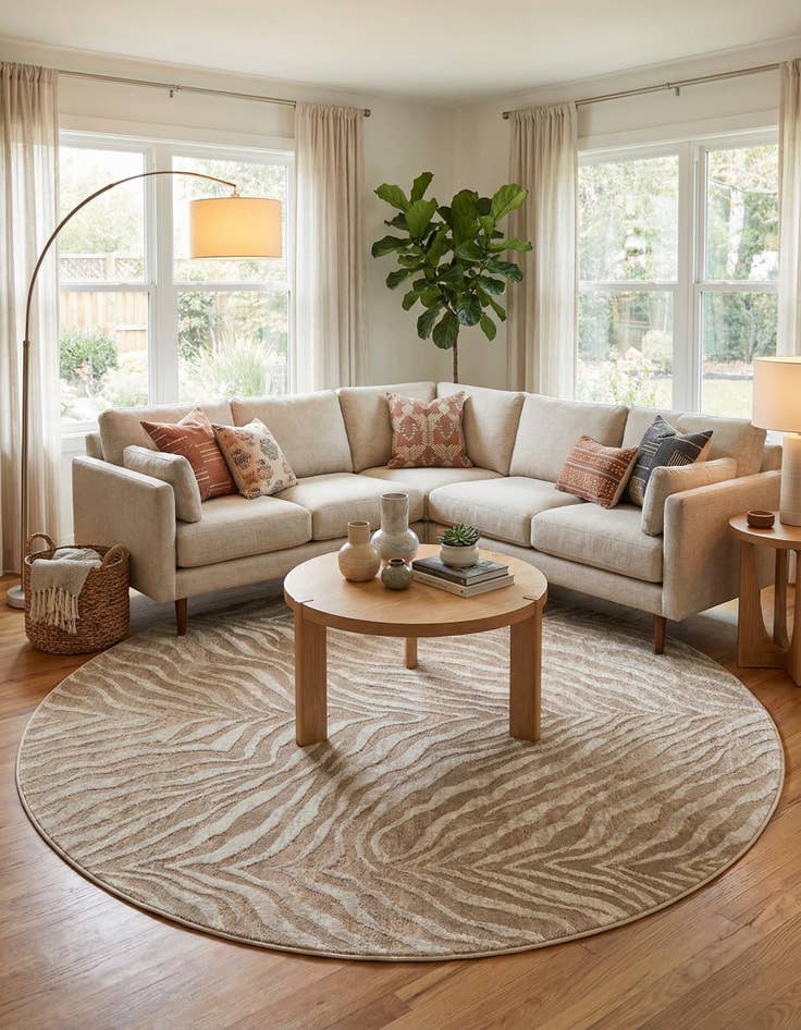 Detail image of 5' 3 x 5' 3 Finsbury Round Rug