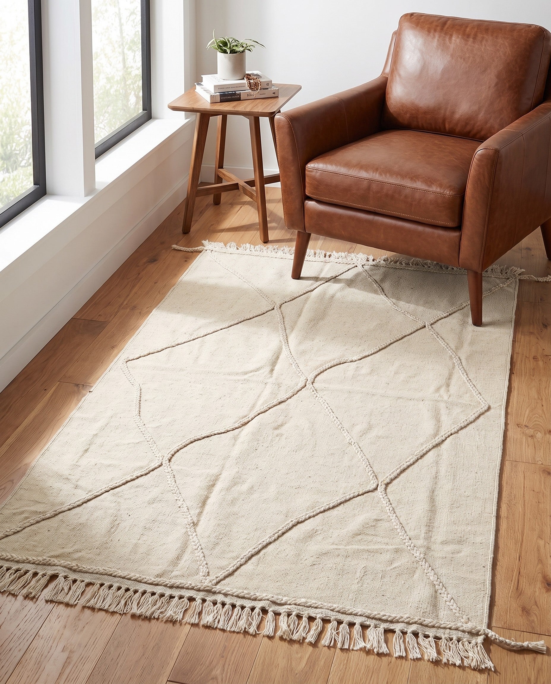3' 6 x 5' 2 Hand Knotted Moroccan Wool Rug
