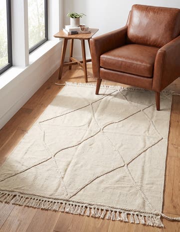 3' 6 x 5' 2 Hand Knotted Moroccan Wool Rug