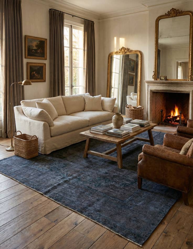 Detail image of  7' 7 x 11'  Hand Knotted Ultra Vintage Persian Wool Rug