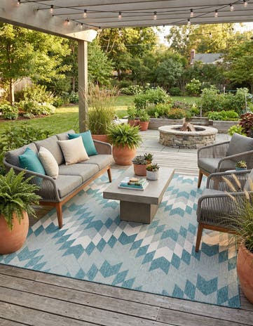 9' x 12' Easy-Clean Modern Indoor / Outdoor Rug