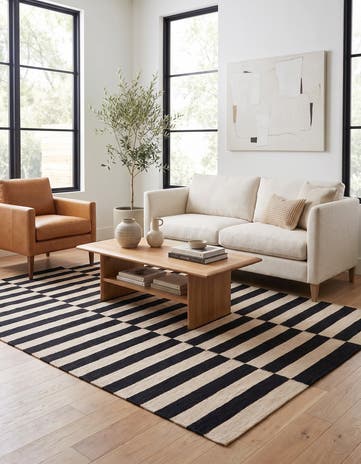 4' 4 x 5' 10 Hand Woven Kilim Modern Wool Rug