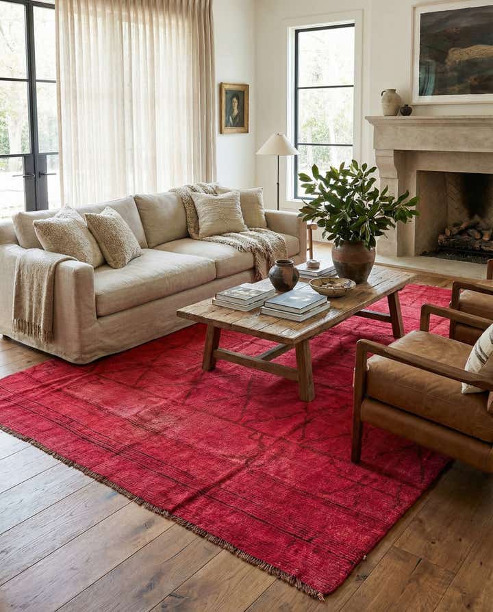 7' 8 x 10' 3 Hand Knotted Moroccan Wool Rug